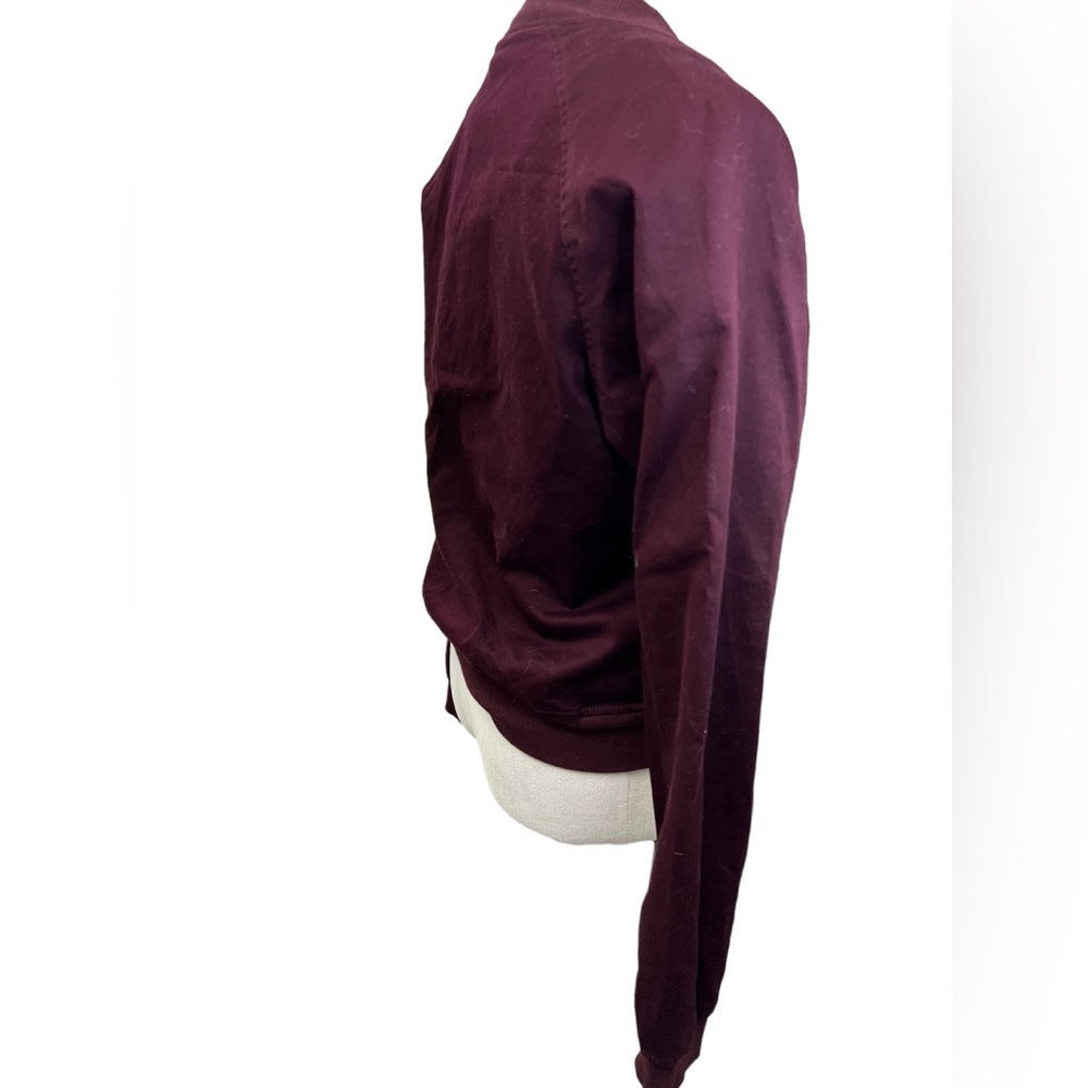 Express Burgundy Embroidered Bomber Jacket - Picture 8 of 10